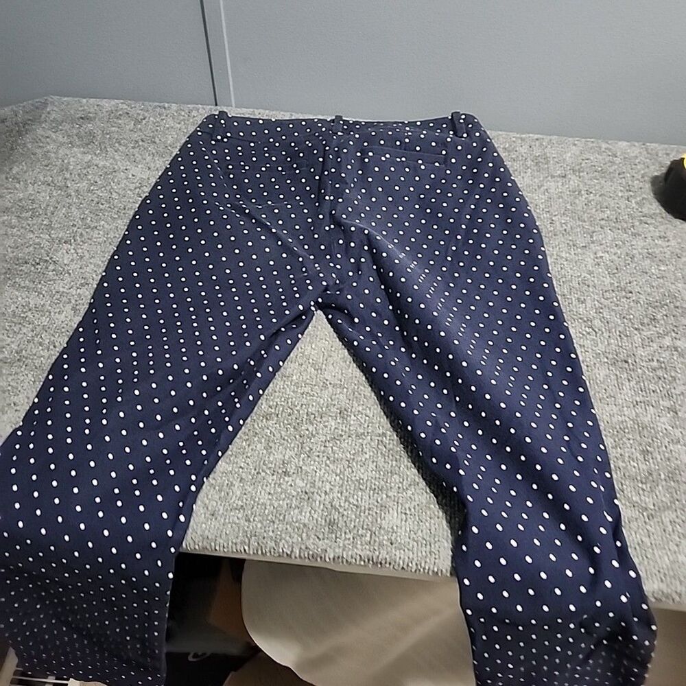 Tommy Hilfiger Denim Jeans Womens Size 4 Blue Polka Dot Print Stretch Straight - Picture 1 of 14
